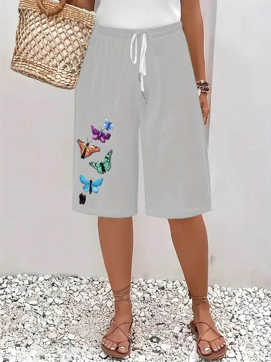 Damen Schmetterling Fünfte Hose Hose Lässig Sommer Hose
