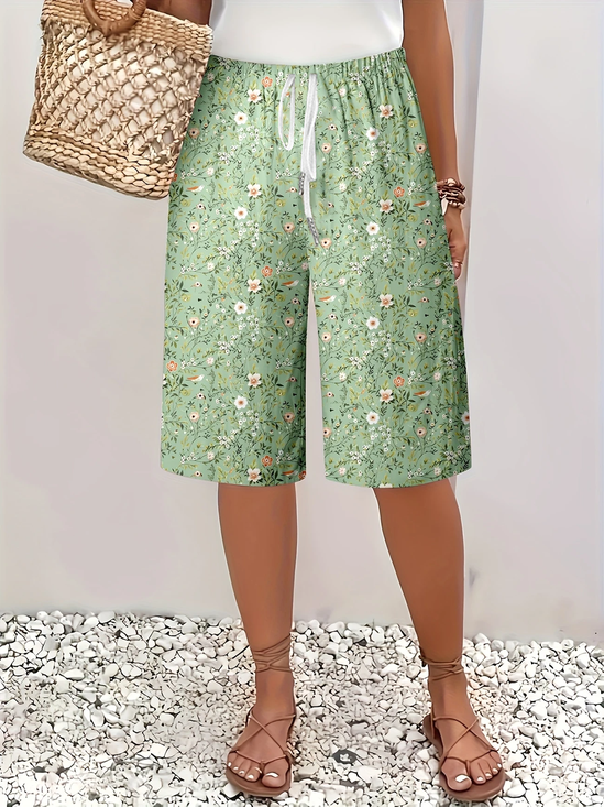 Damen Geblümt Fünfte Hose Hose Lässig Sommer Hose