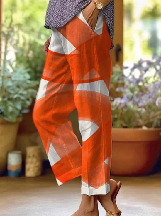 Damen Abstrakt Lang Hose Lässig Frühling/Herbst Hose