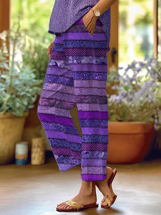 Damen Geblümt Lang Hose Lässig Frühling/Herbst Hose