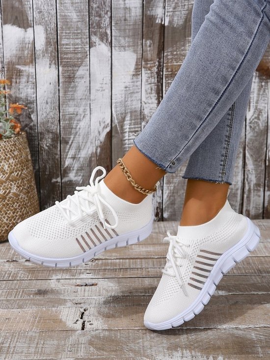 Frühling und Herbst Flyknit Atmungsaktiv Rutschfest Leicht Mesh Sport Schuhe
