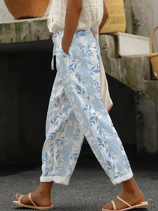 Damen Geblümt Lang Hose Lässig Frühling/Herbst Hose