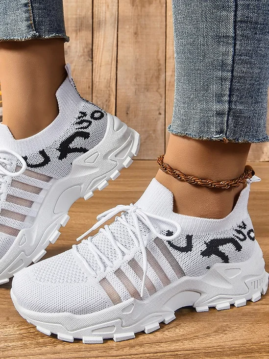 Neu grenzüberschreitend Schuhe für Damen Atmungsaktiv Fliegend Gewebe Sport Schuhe Retro Koreanisch Lässig Sport Schuhe