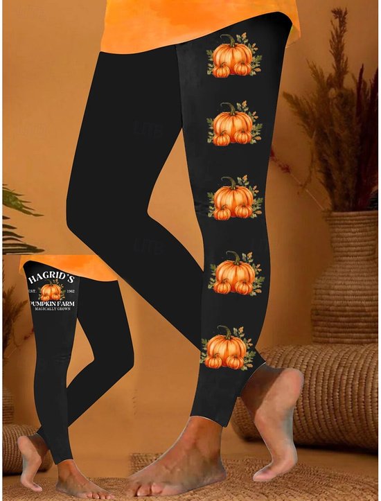 Damen Halloween Retro Alle Jahreszeiten Lang Leggings