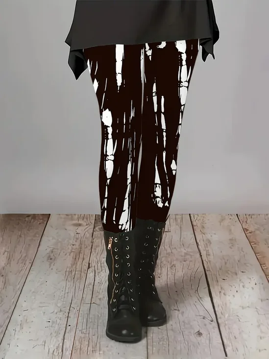 Damen Abstrakt Lässig Alle Jahreszeiten Print Lang Leggings