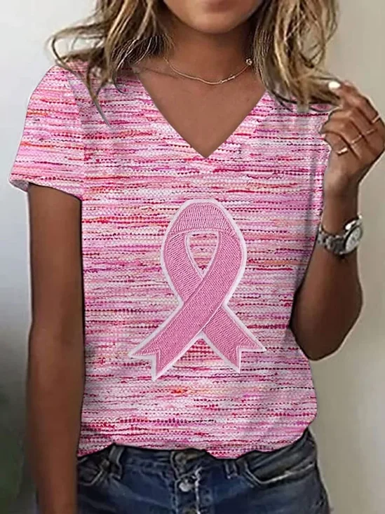 Damen Abstrakt Kurzarm T-Shirts T-Shirt V-Ausschnitt Print Lässig Sommer T-Shirt mit Grafik Oberteile