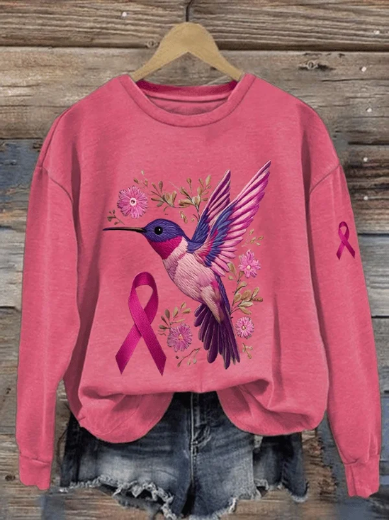 Damen Geblümt Rundhals Print Lässig Frühling/Herbst Langarm Sweatshirt