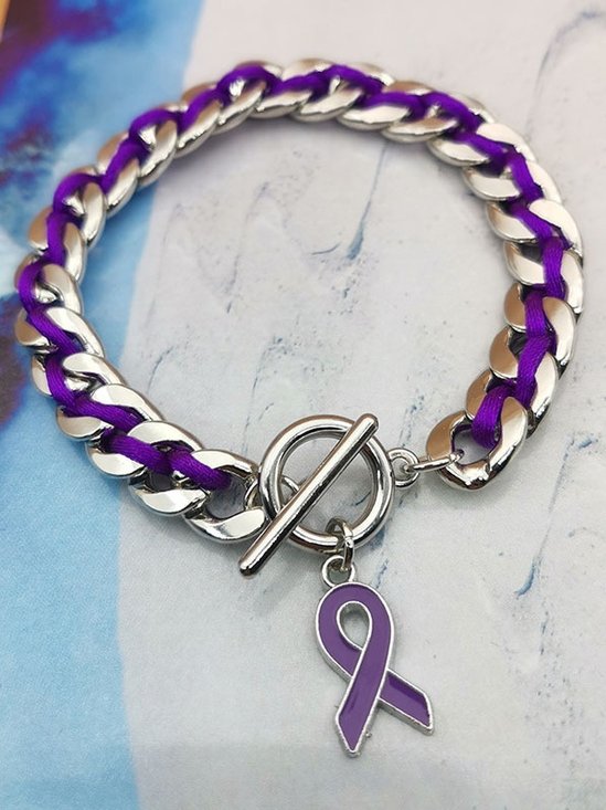 Alzheimer's Krankheit Galvanisiert Legierung Kette Seil Geflochten Liebe Klein Geschenk Wohltätigkeit Armband Lila Band Armband