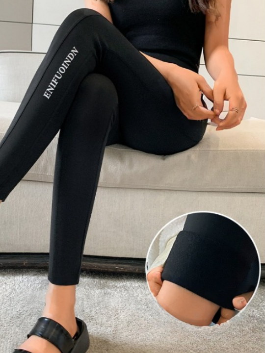 Damen Unifarben Lässig Alle Jahreszeiten Nahtverarbeitung Lang Leggings
