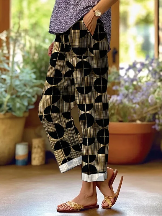 Damen Geometrisch Lang Hose Lässig Frühling/Herbst Hose