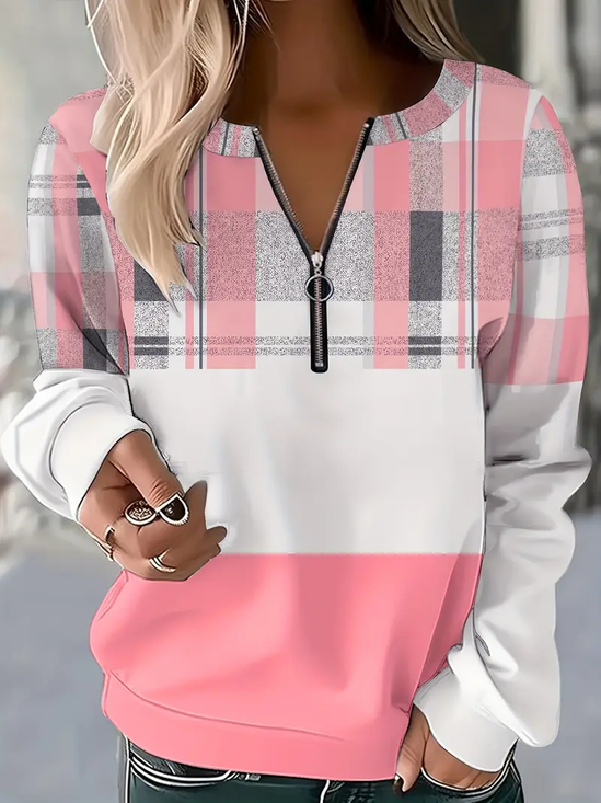 Damen Abstrakt Rundhals Print Lässig Frühling/Herbst Langarm Sweatshirt