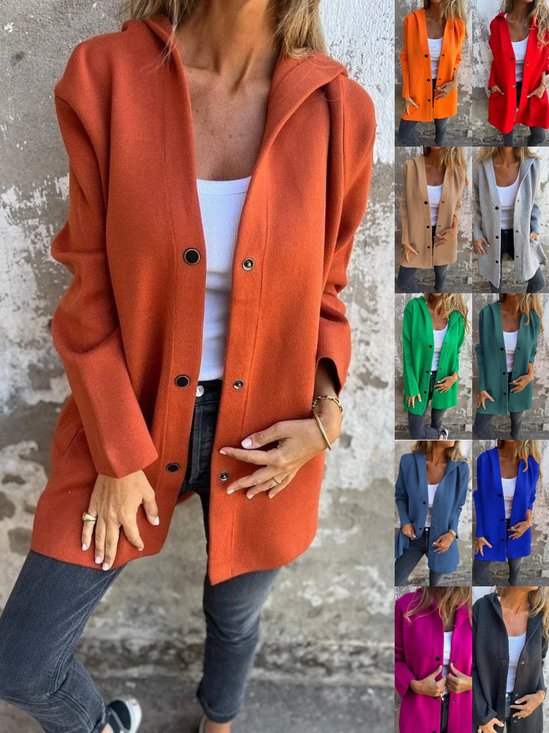 Damen Frühling/Herbst Oberbekleidung Retro Nahtverarbeitung Unifarben Langarm Stehkragen Jacke