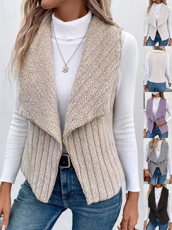 Unifarben Lässig Regelmäßige Passform Neu Herbst und Winter Fashion Lässig Einfach Ärmellos Vielseitig Jacke Tanktop