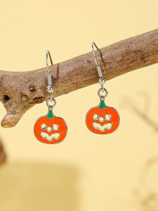 Halloween Ohrringe Grusel Lustig Schädel Spinne Kürbis Geist Schwarze Katze Ohrringe echt Golden Galvanisiert Schmuck Ohrringe