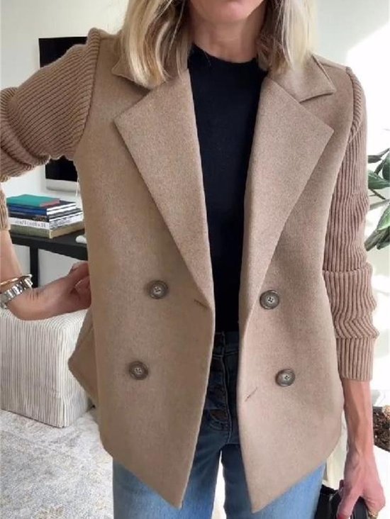 Damen Unifarben Winter Oberbekleidung Lässig Nahtverarbeitung Mittellang Schalkragen Mantel
