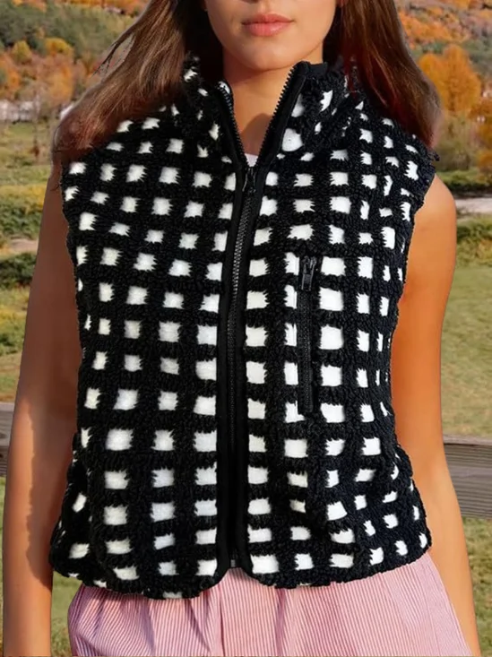 Polyester Baumwolle Straße Mock Neck Regelmäßige Passform Tanktop