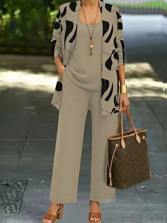 Damen Unifarben Zweiteiliges Set Täglich Langarm Lässig Frühling/Herbst Mehrteiliges Set Matching Set