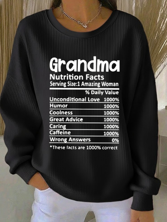 Damen Textbriefe Rundhals Print Lässig Frühling/Herbst Langarm Sweatshirt