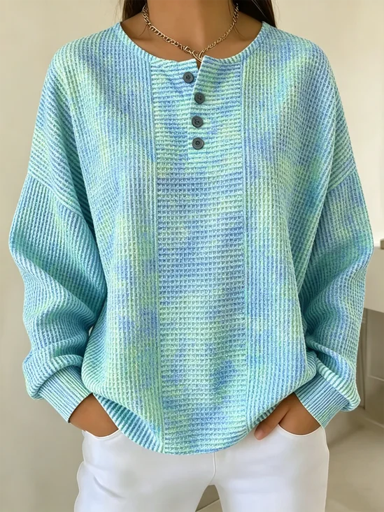 Damen Gestreift Lässig Frühling/Herbst Langarm Sweatshirt
