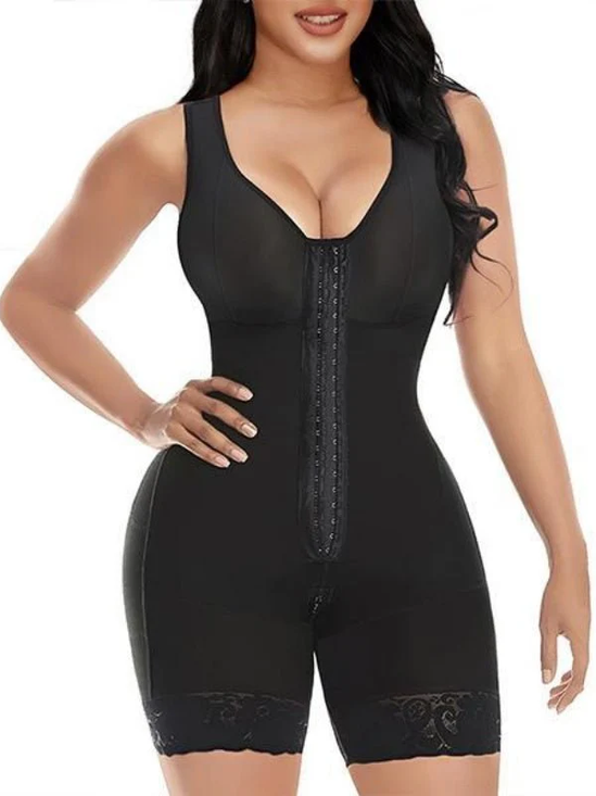 Damen Bauch Gestaltung und Gesäß Heben Bodysuit Mit Reißverschluss Gabelung