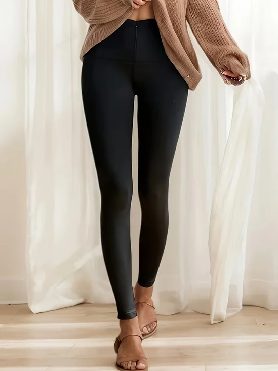 Damen Reißverschluss Magenkontrolle Leggings, Hoher Bund, hochelastisch, eng anliegend Lässig Yoga-Hose