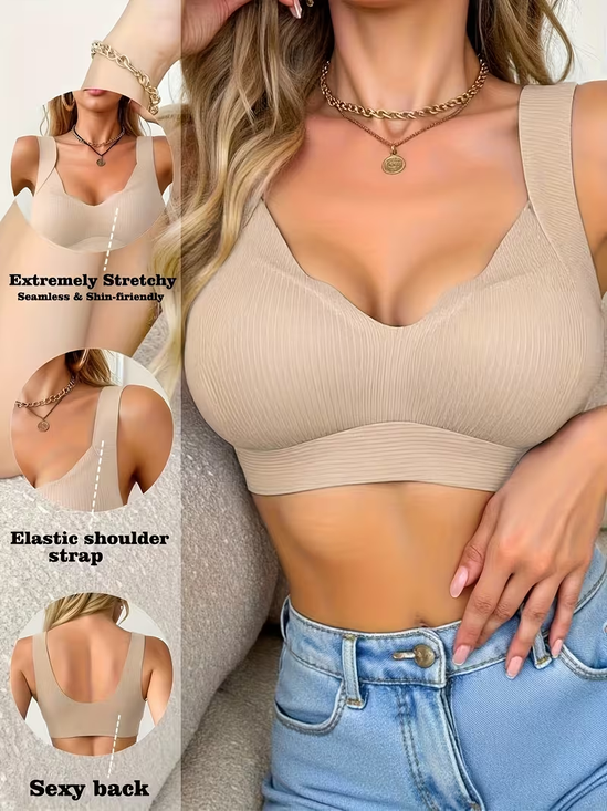 Damen Nahtlos BH Mit Hochdrücken, Aufzug, Seite Boob Reduktion, und Anti-Schlaff Eigenschaften - Draht-frei BH