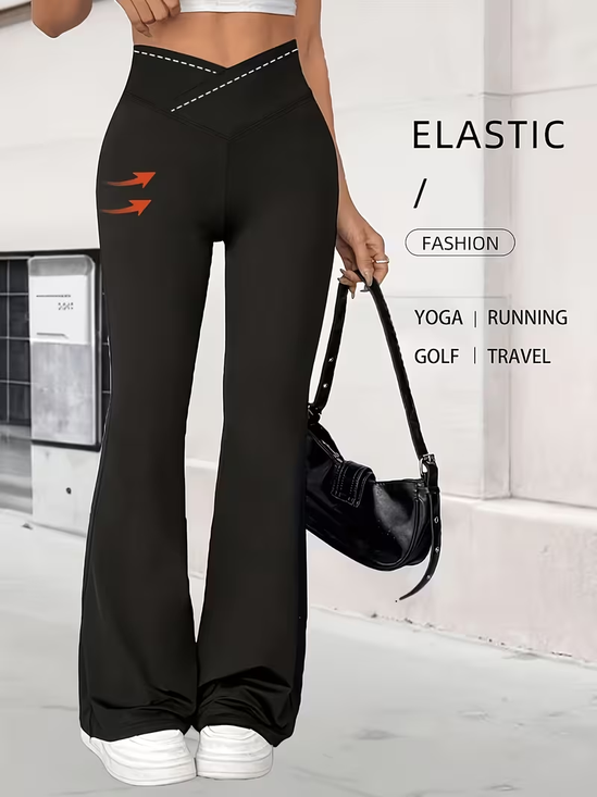 Damen Hoher Bund Magenkontrolle Leggings Strecken Sport Hose