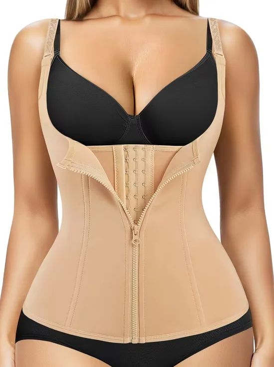 Damen Stahl-Körper Verstellbar Gemustert Schultergurt Korsett, Neopren Korsett, Magenkontrolle Tanktop