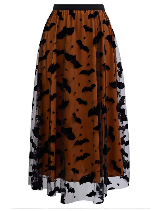 Damen Retro Halloween Tüll Sommer Rock
