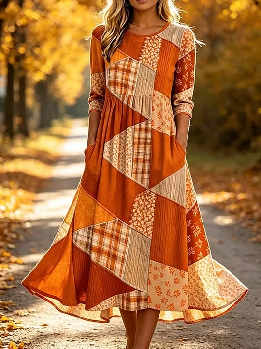Damen Geblümt Halbarm Rundhals Kleid Täglich Lässig Maxikleid T-Shirt-Kleid A-Linien Sommer Kleid