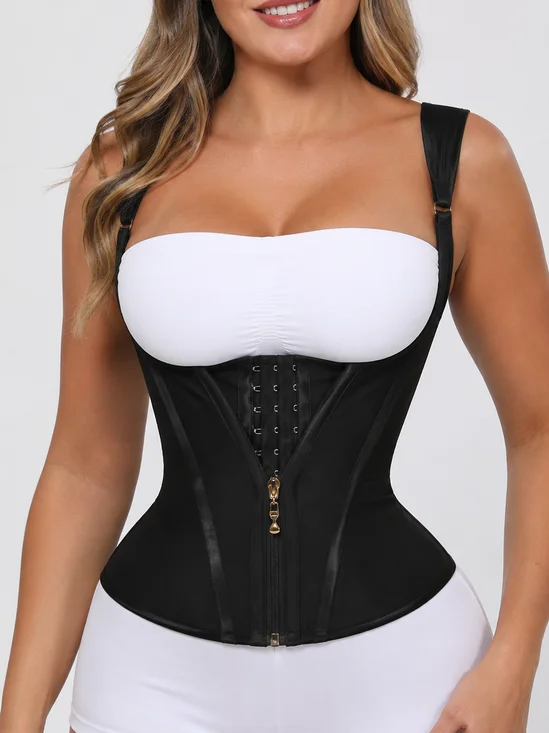 Damen Reißverschluss-Front & Taste-Schließung Sport Korsett