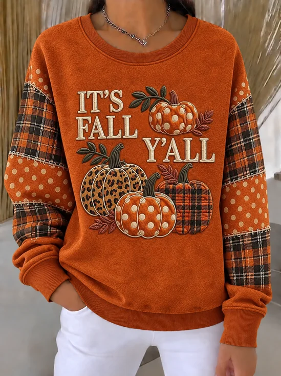 Damen Geometrisch Rundhals Print Lässig Frühling/Herbst Langarm Sweatshirt