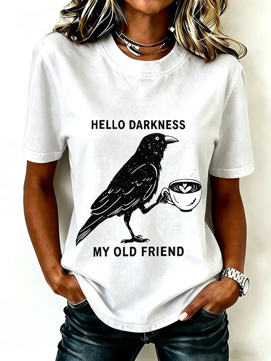Damen Textbriefe Kurzarm T-Shirts T-Shirt Rundhals Print Lässig Sommer Oberteile