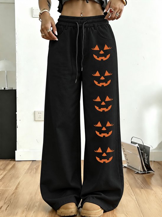 Damen Kürbismuster Lang Hose Lässig Frühling/Herbst Hose