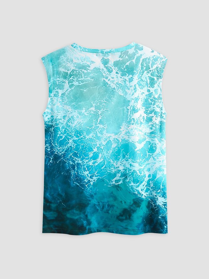 Wunderbar Ozean Farbverlauf Weit Oberteile T-Shirt Große Größen