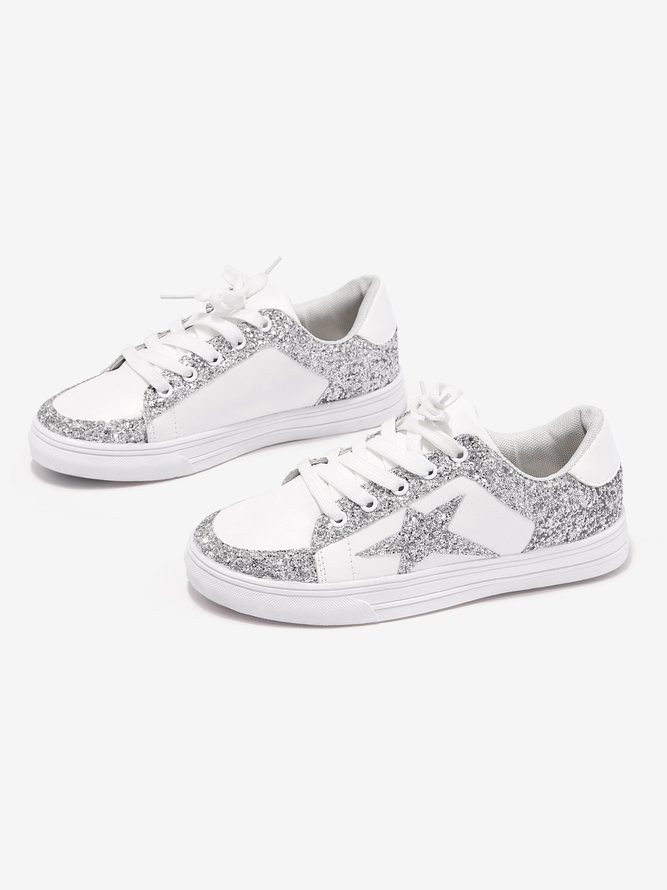 Silber Glitzernd Stern Sneakers