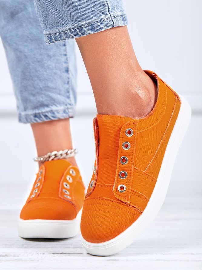 Damen Lässig Slip On Segeltuch Schuhe