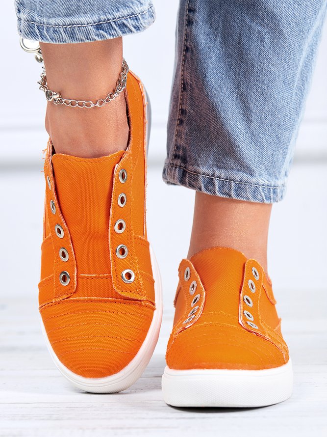 Damen Lässig Slip On Segeltuch Schuhe