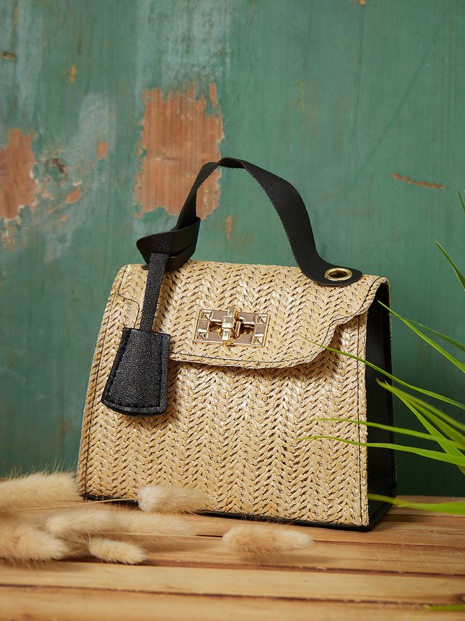 Urban Lässig Stroh Gewebe Bote Tasche Damen Handtasche Urlaub Täglich