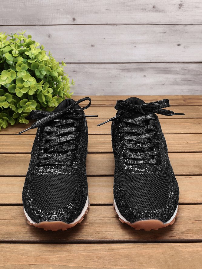 Damen Muffin Strass Neu Kristall Plateau Sneakers