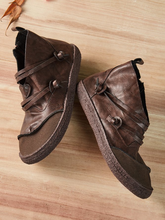 Flache Braune Stiefelette