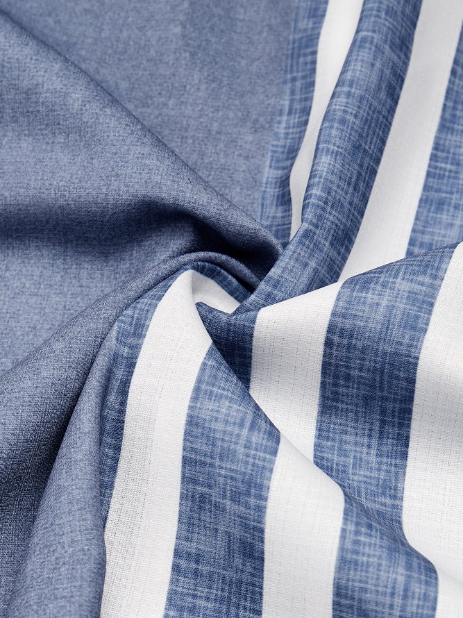 Gestreift Kontrast Farbe Langarm Bluse Lässig Stil Reverskragen Oberteile