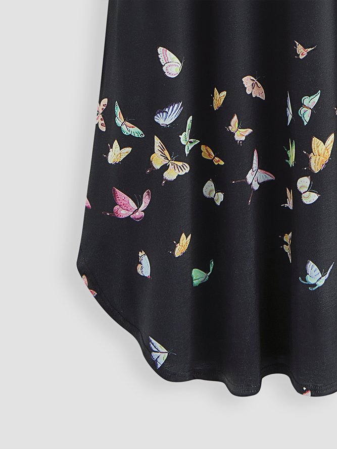 Schmetterling Lässige Kleider mit Kurzarm