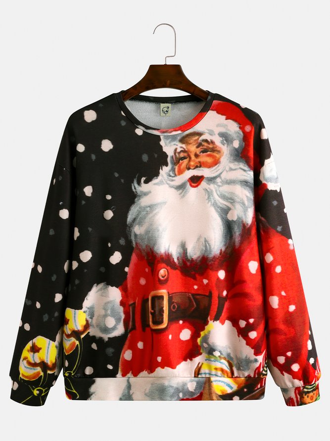 Herren Weihnachten Grafik Print Rundhals Sweatshirt