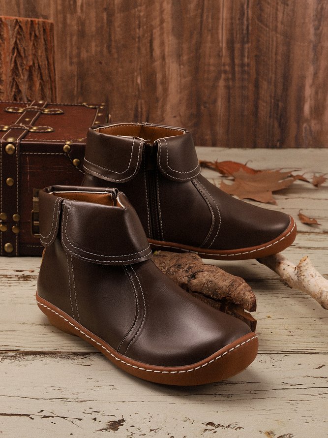 Lässig Unifarben Alle Jahreszeiten Reißverschluss Täglich Flach Große Größen Gummi Klassisch Stiefelette Stiefelette für Damen
