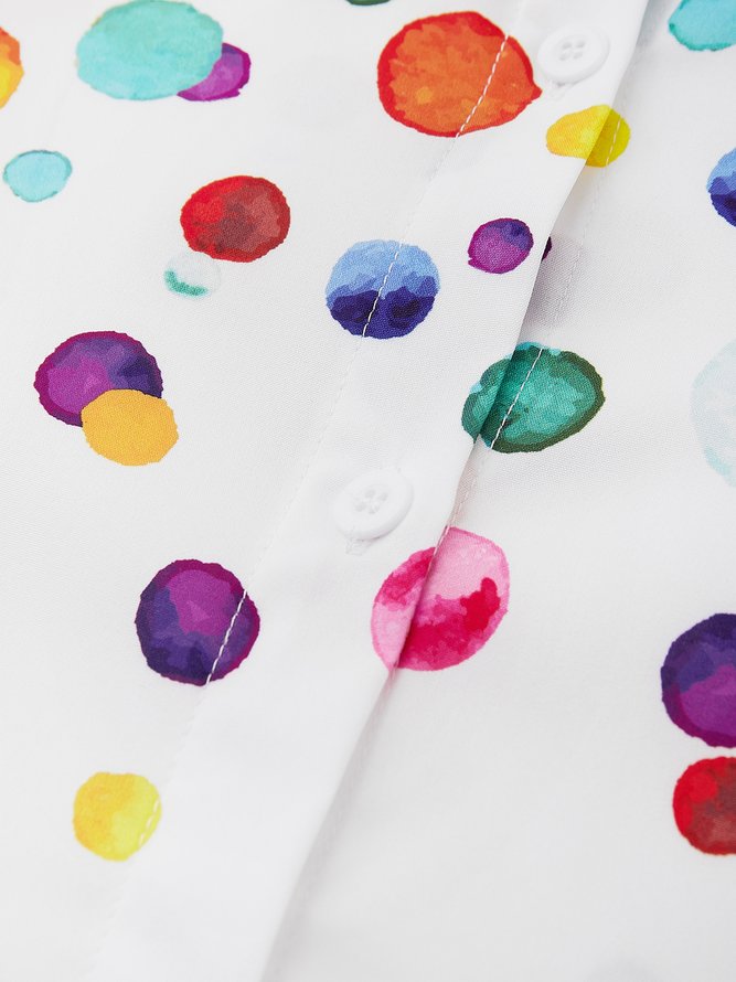 Lässig Weit Polka Dots Bluse