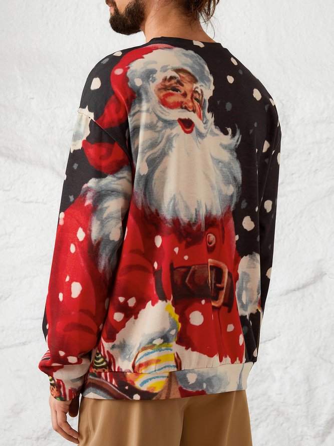 Herren Weihnachten Grafik Print Rundhals Sweatshirt