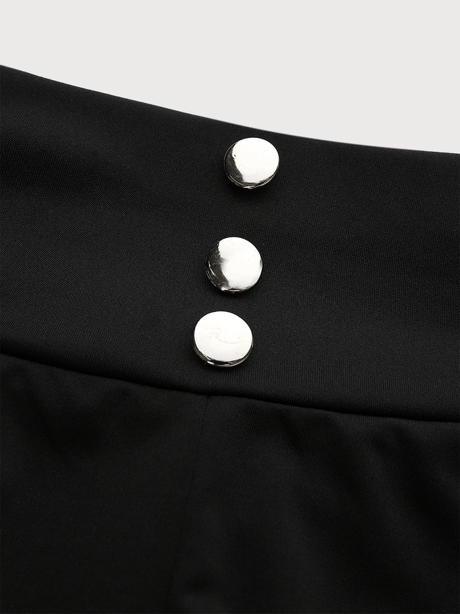 Lässig Unifarben Herbst Täglich Baumwollmischung Lang Legging Regelmäßig Regelmäßig Größe Leggings für Damen
