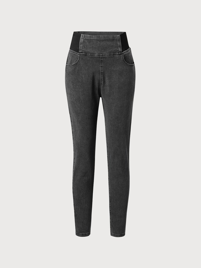 Weit Unifarben Denim Jean