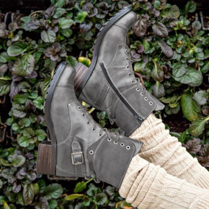 Damen Bequem Outdoor Stiefelette Lässig Reißverschluss Stiefelette